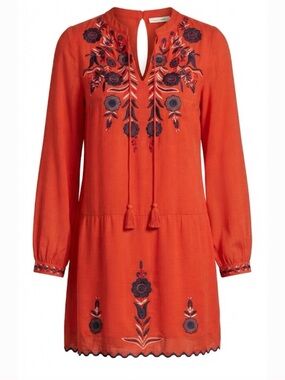 NWOT Lucy & Laurel Dress Embroidered Red Medium